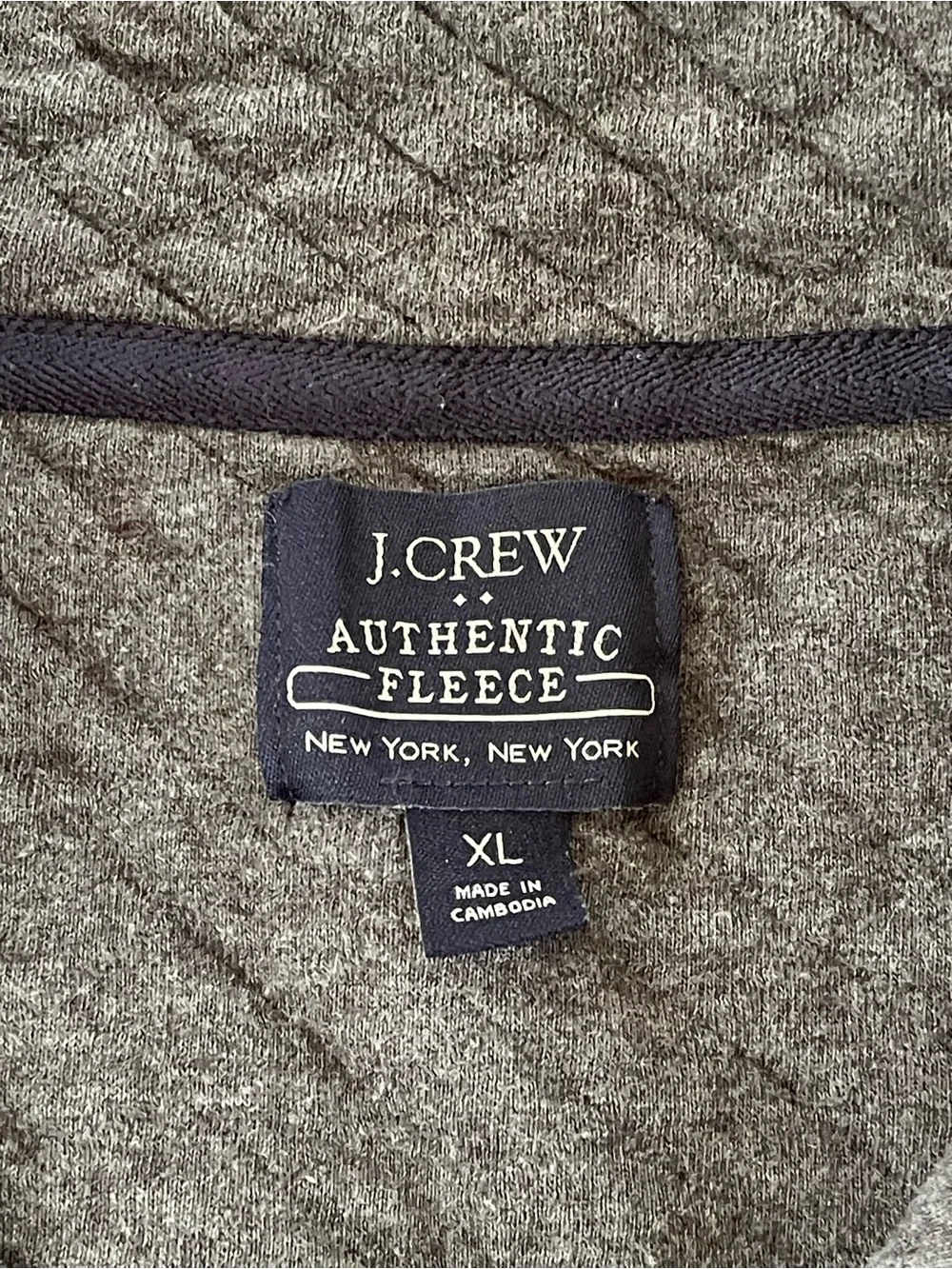 Jcrew Men's Quarter-Zip Quilted Sweatshirt - Slate Gray, xl